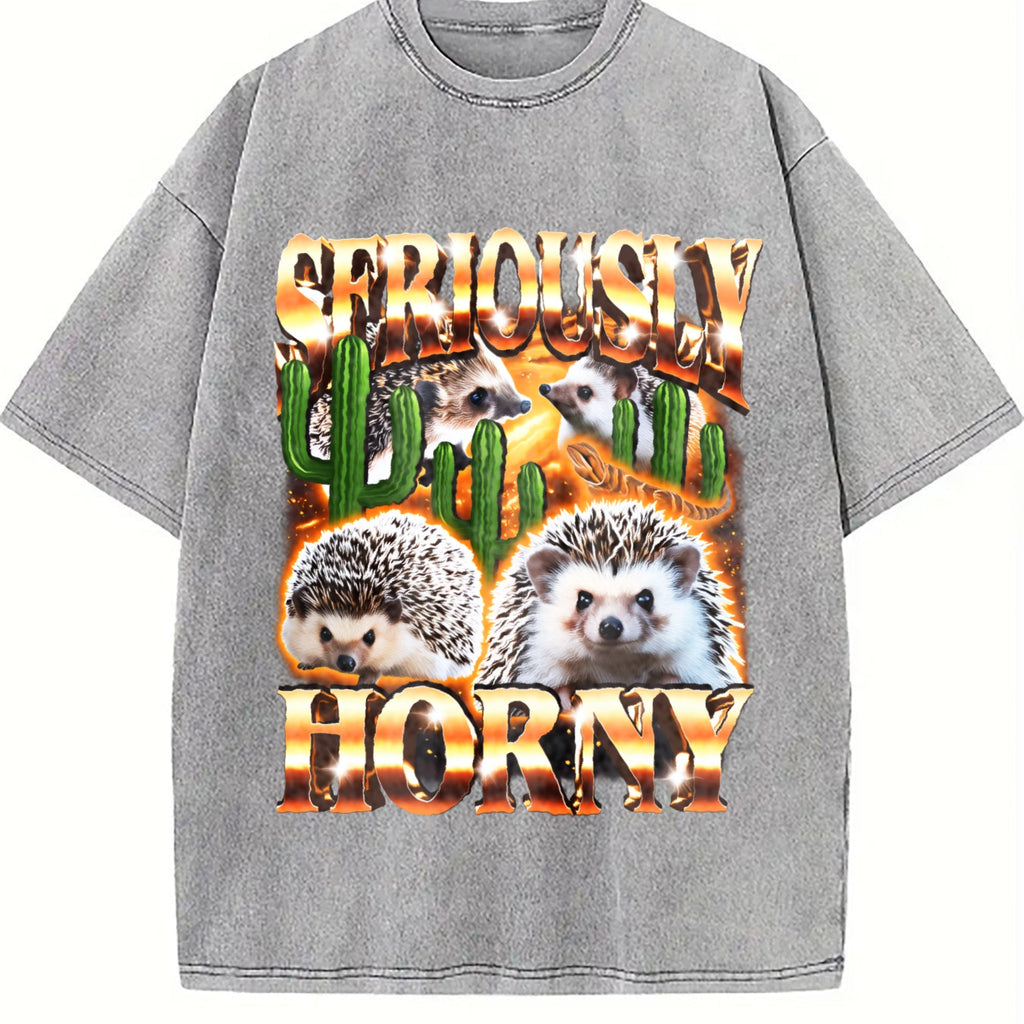 Seriously Horny Funny Offensive Bootleg Vintage Washed product image 5