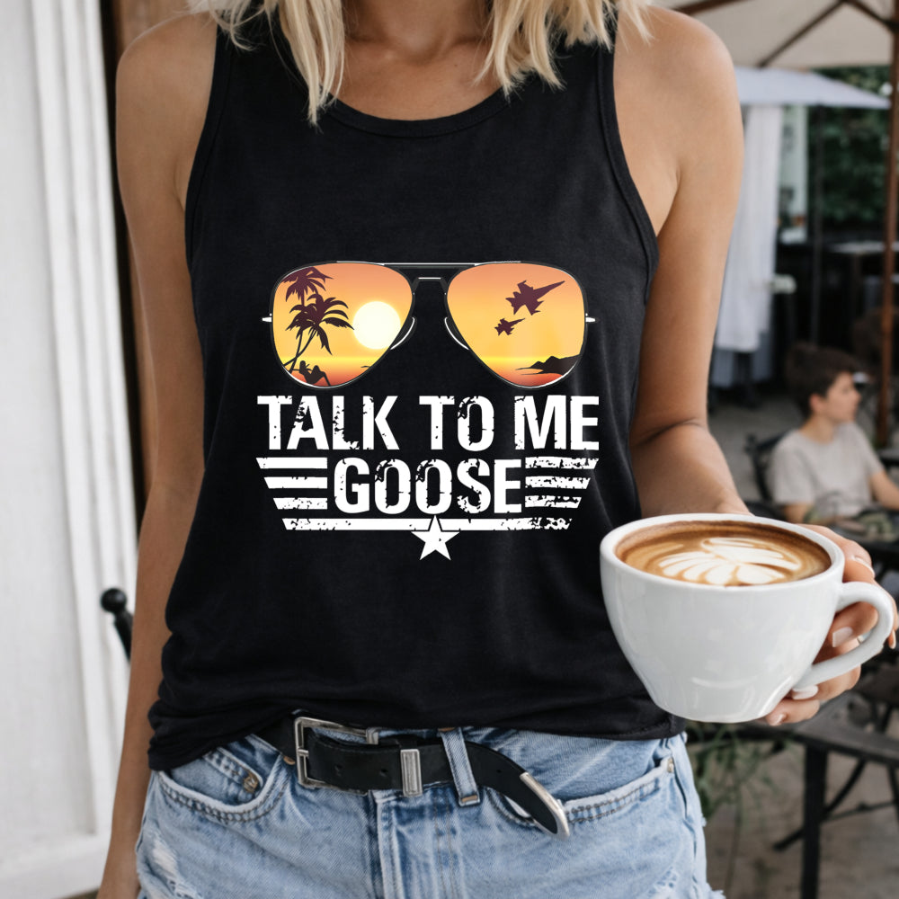 Racer Compatible For Talk To Me Goose - Cute Goose Face Women's Tank Top
