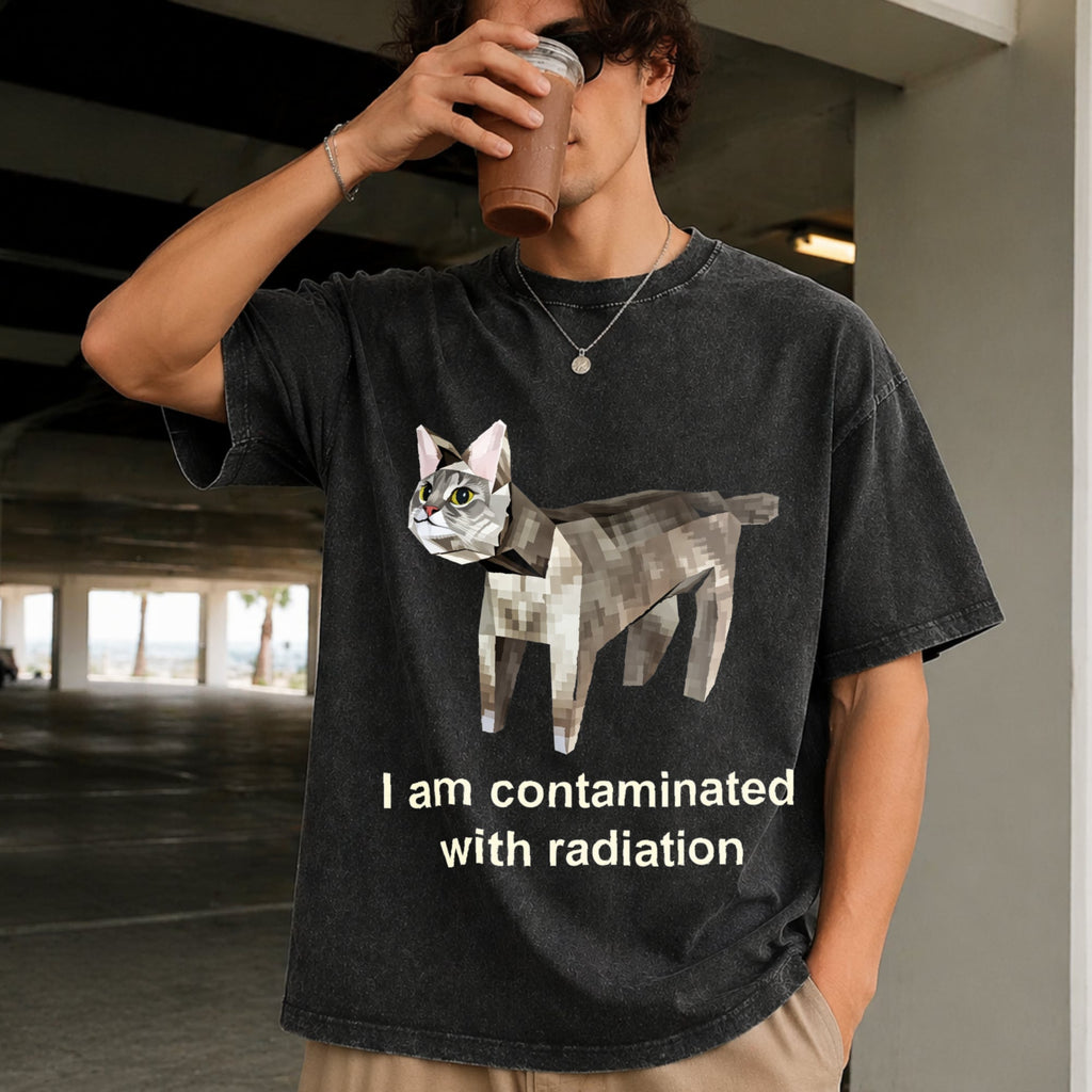 Contaminated With Radiation Vintage Washed T-Shirt product image 2