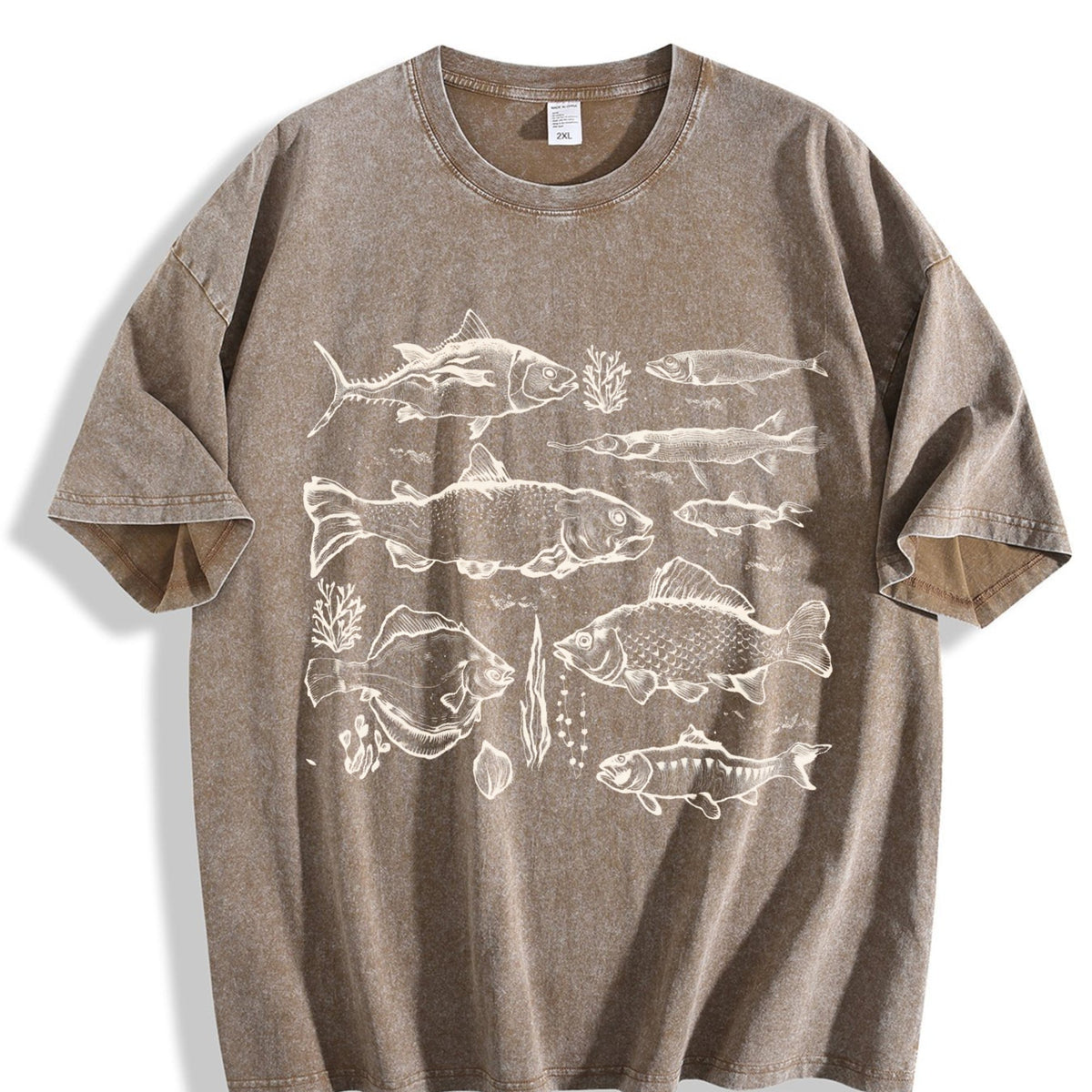 Fish Tattoo 90s Vintage Washed T-Shirt product image 3