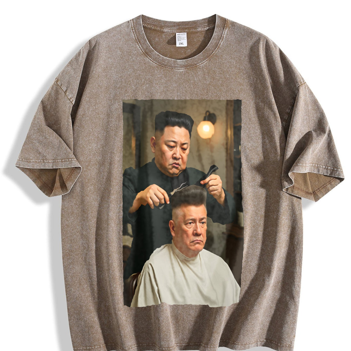 Kim Jong Un Cutting Donald Trump's Hair US Vintage Washed product image 3
