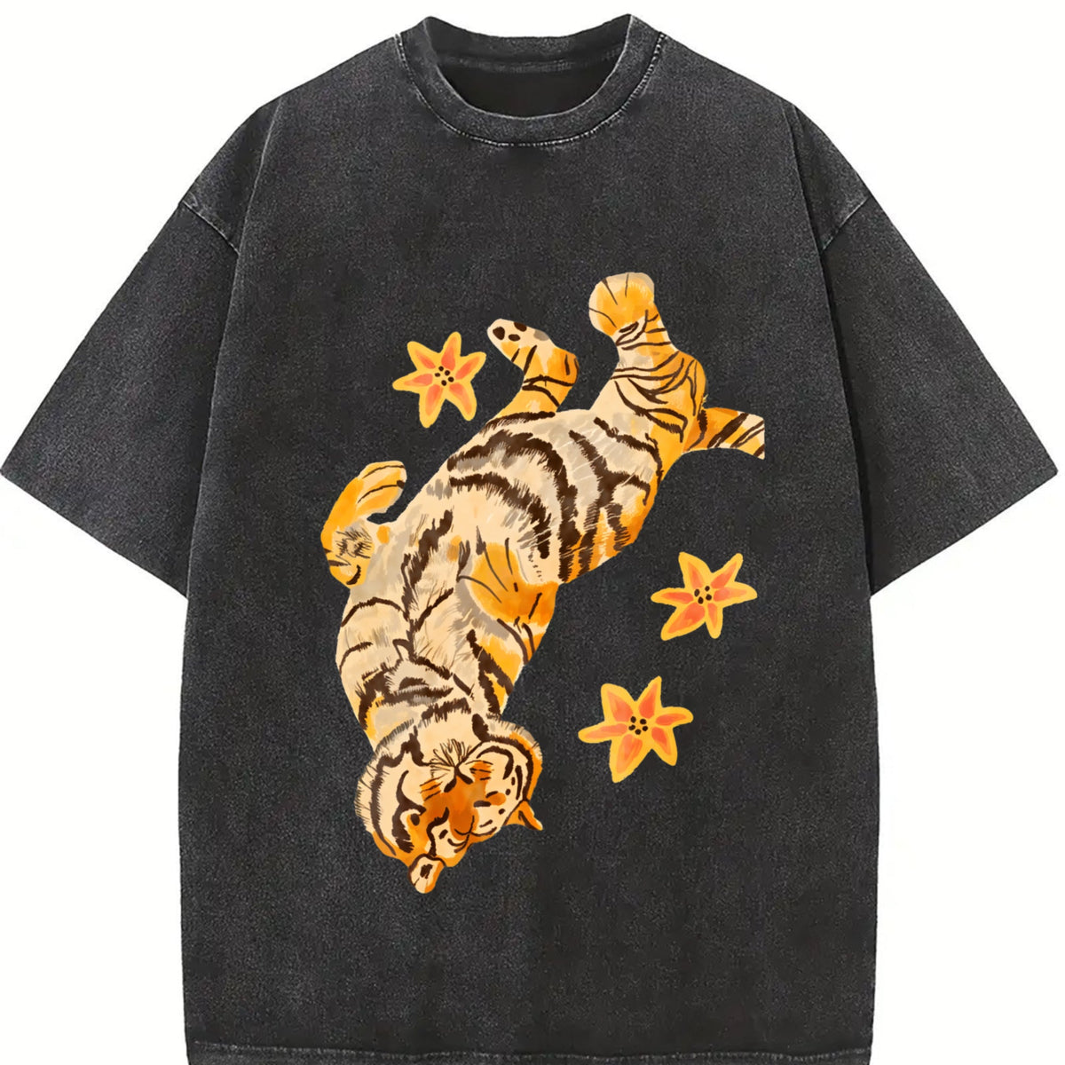 Pure With Tiger Short Sleeved And Slightly Elastic Vintage product image 2