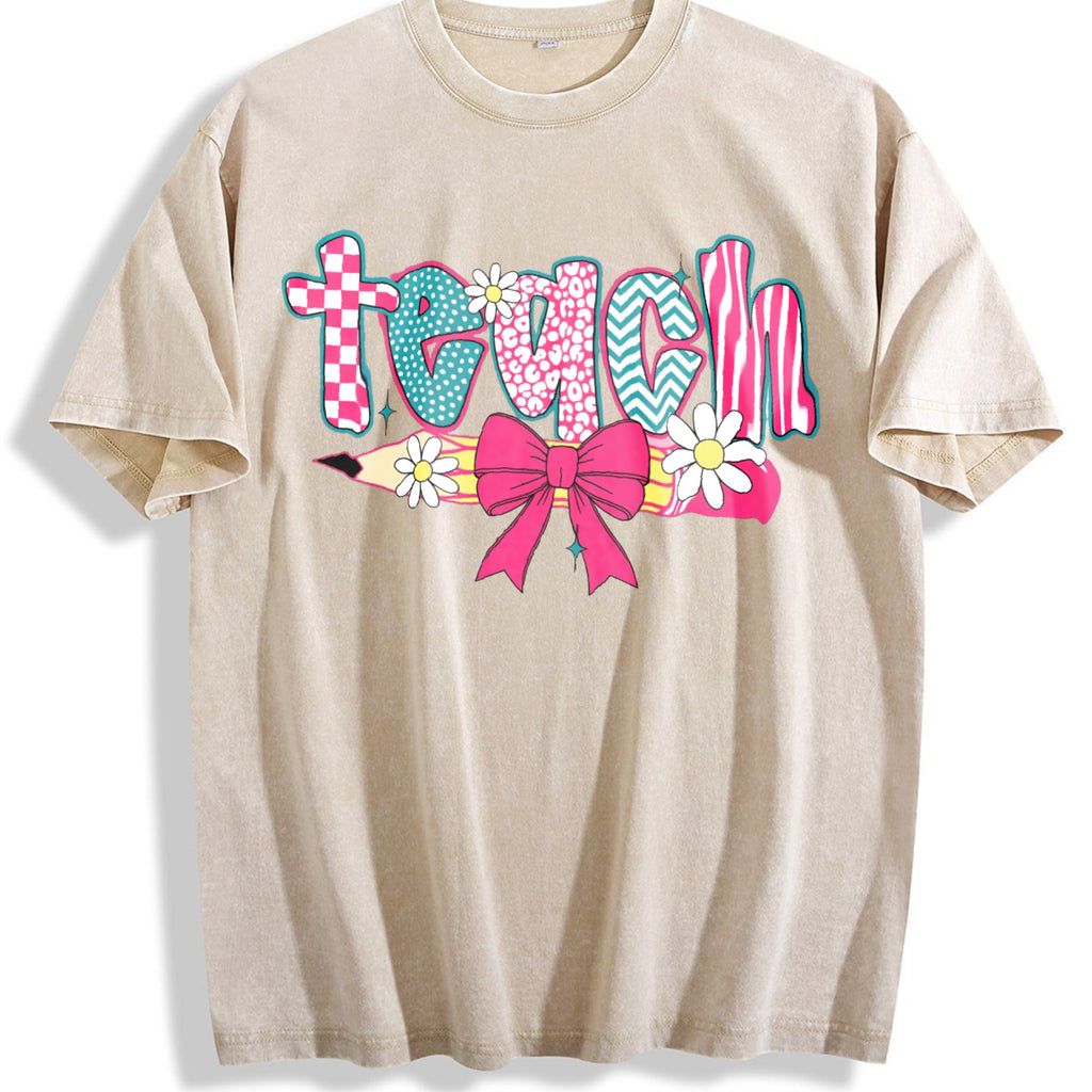 Checkered Teacher Vintage Washed T-Shirt product image 1