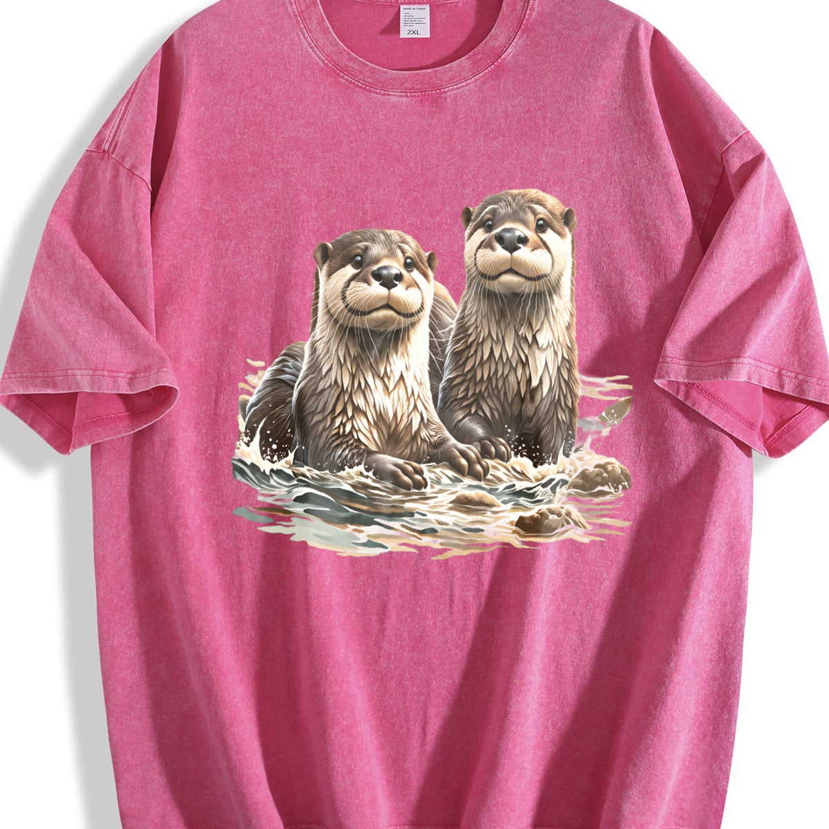 Two River Otters Wilderness 90s Vintage Washed T-Shirt product image 7