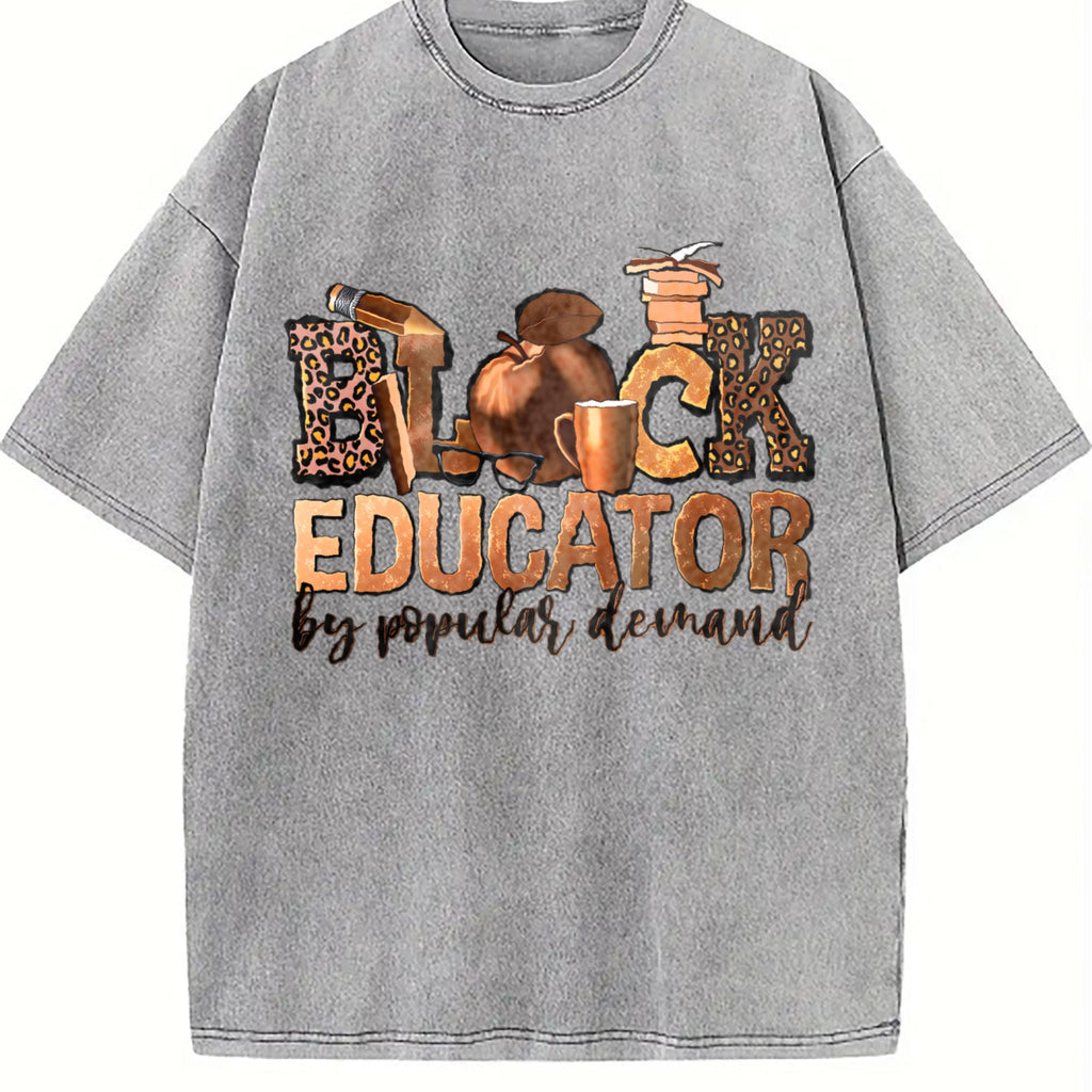 Black Educator Vintage Washed T-Shirt product image 4