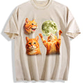 Orange Tabby Moon Vintage Washed T-Shirt product image 1