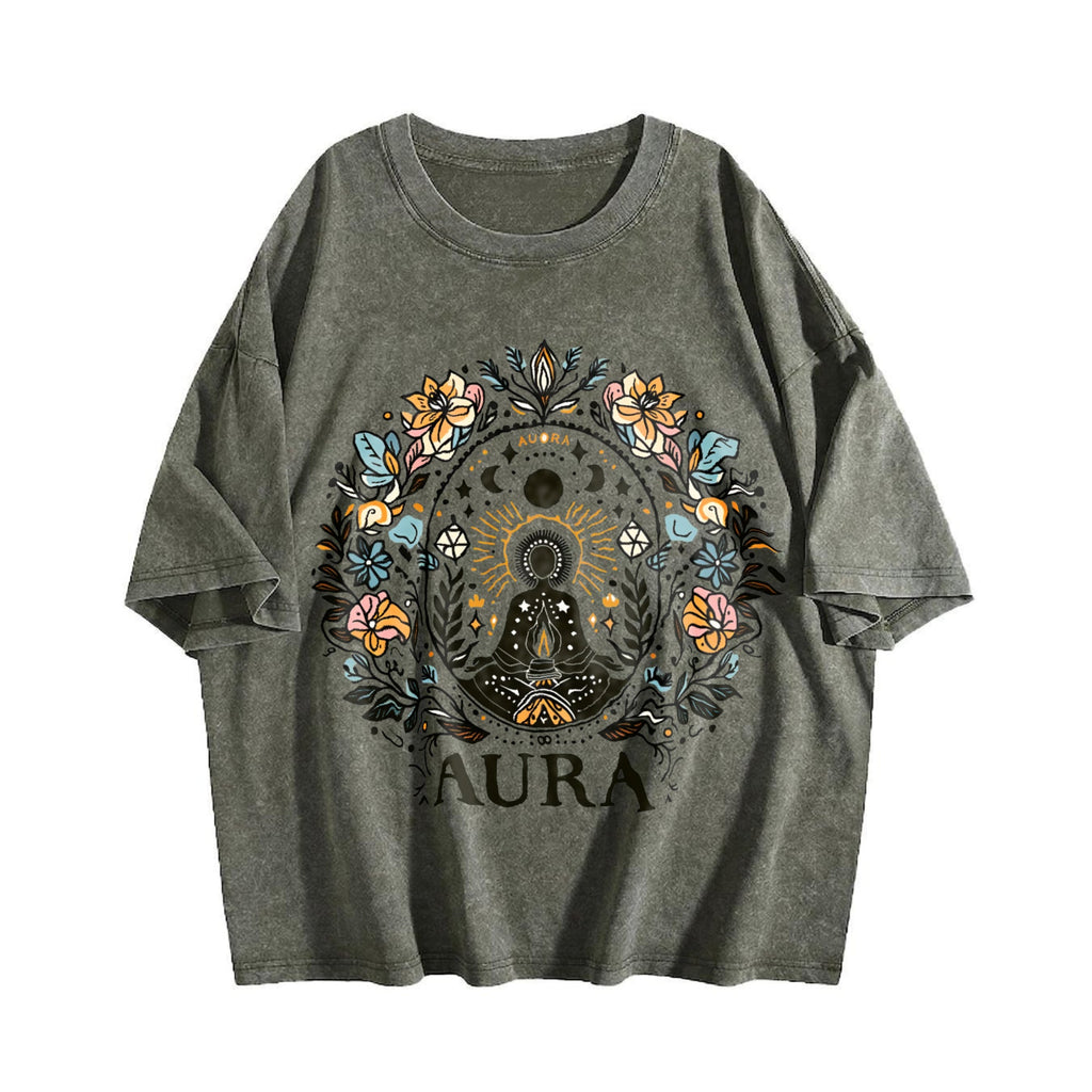 Summer A Bohemian Floral Vintage Washed T-Shirt product image 4
