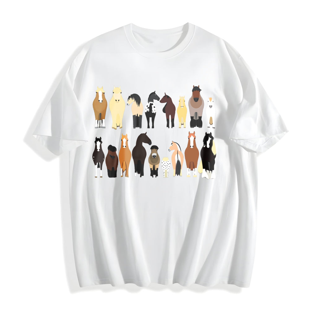 Animal Horse Herd Summer Cotton T-Shirt product image 2