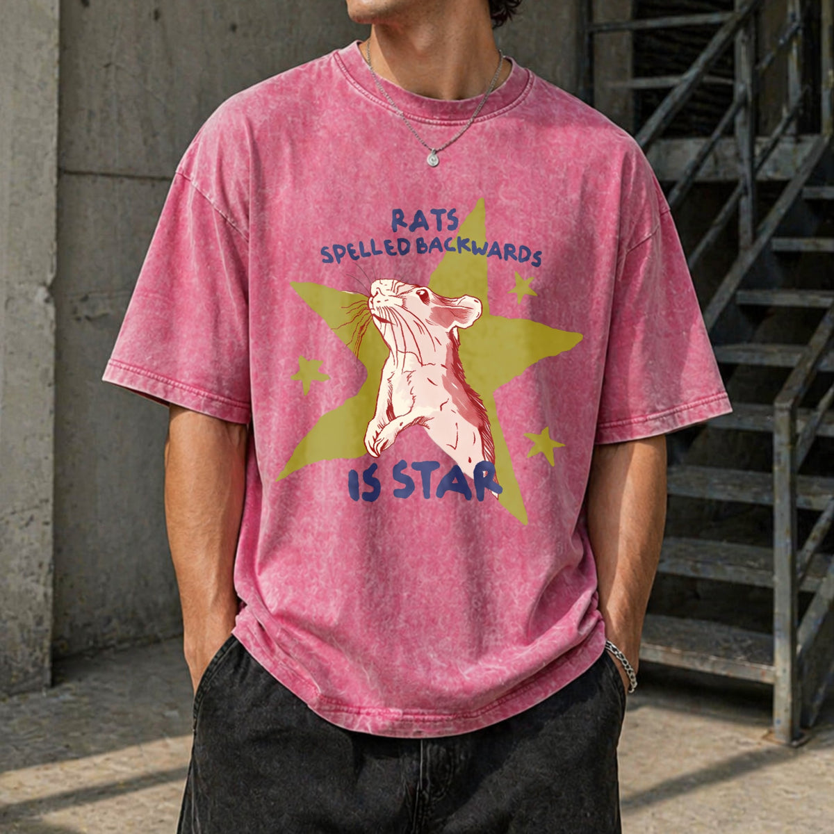 Rat Spelled Backwards Is Star Vintage Washed T-Shirt product image 7