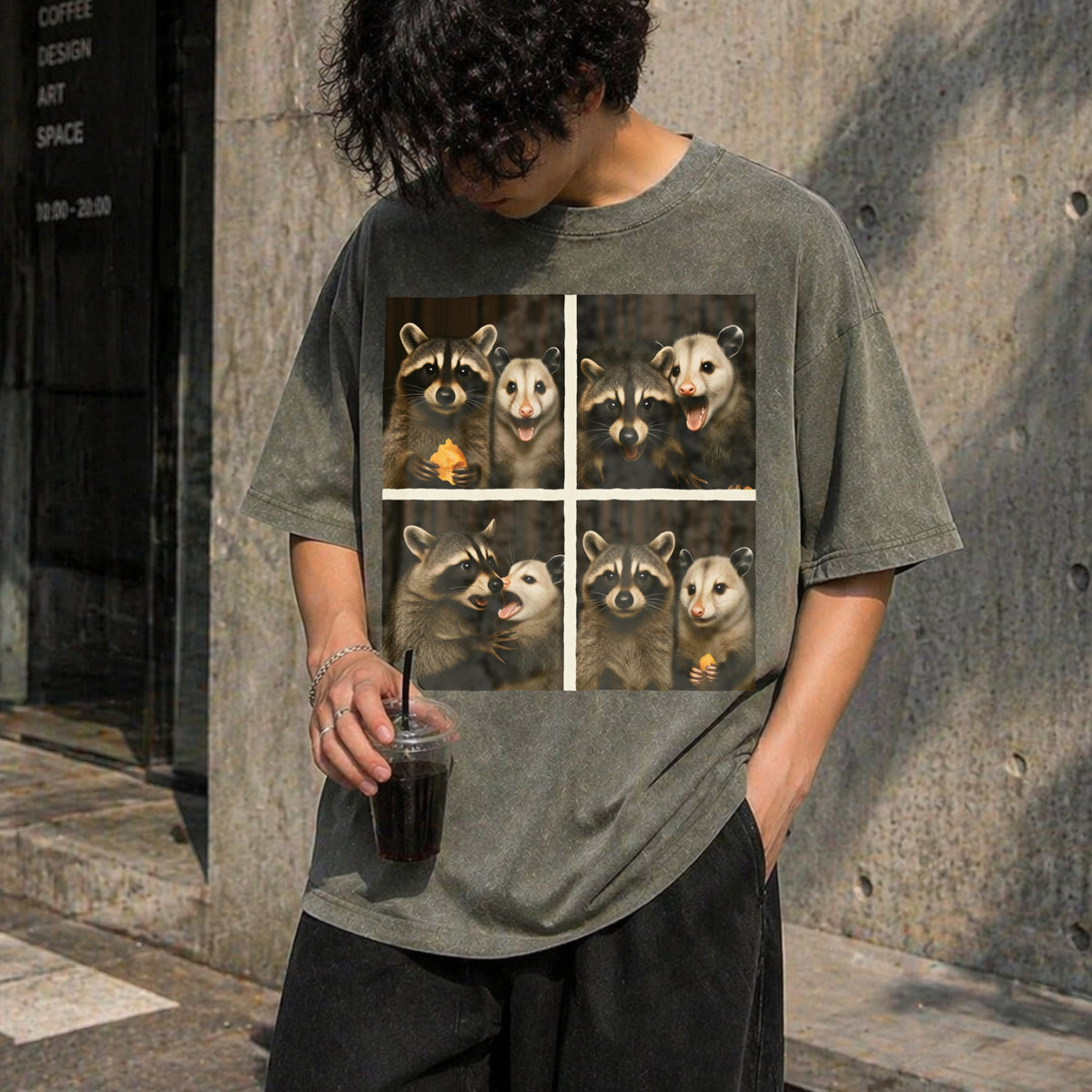 Funny Possum & Raccoon Photobooth Selfie - With 4 Vintage product image 4