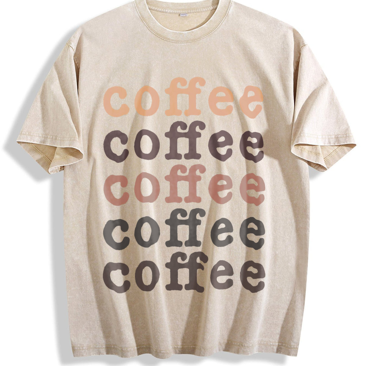 100 - With Coffee Brownwhite Lettering Vintage Washed product image 1