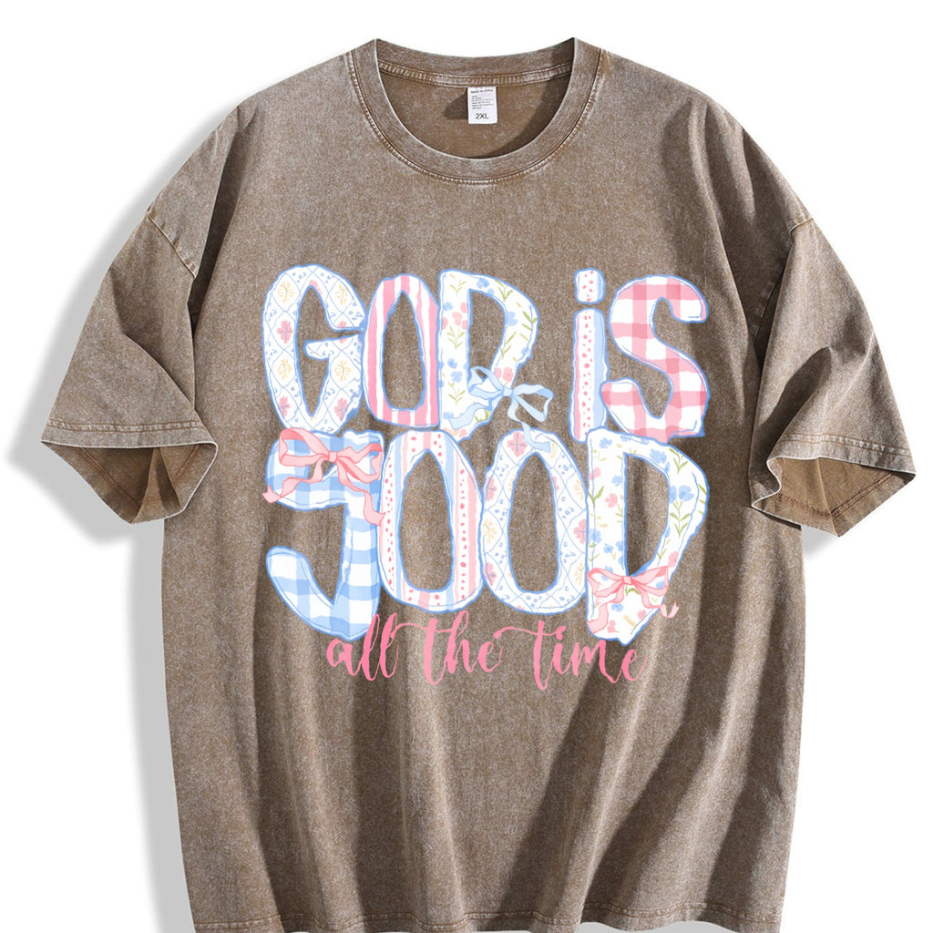 God Is Good All The Time Vintage Washed T-Shirt product image 3