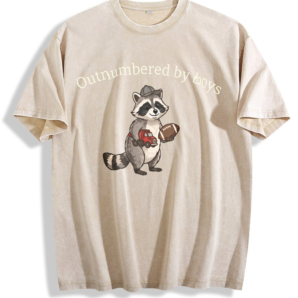 Boy Mom Dad Raccoon Vintage Washed T-Shirt product image 1