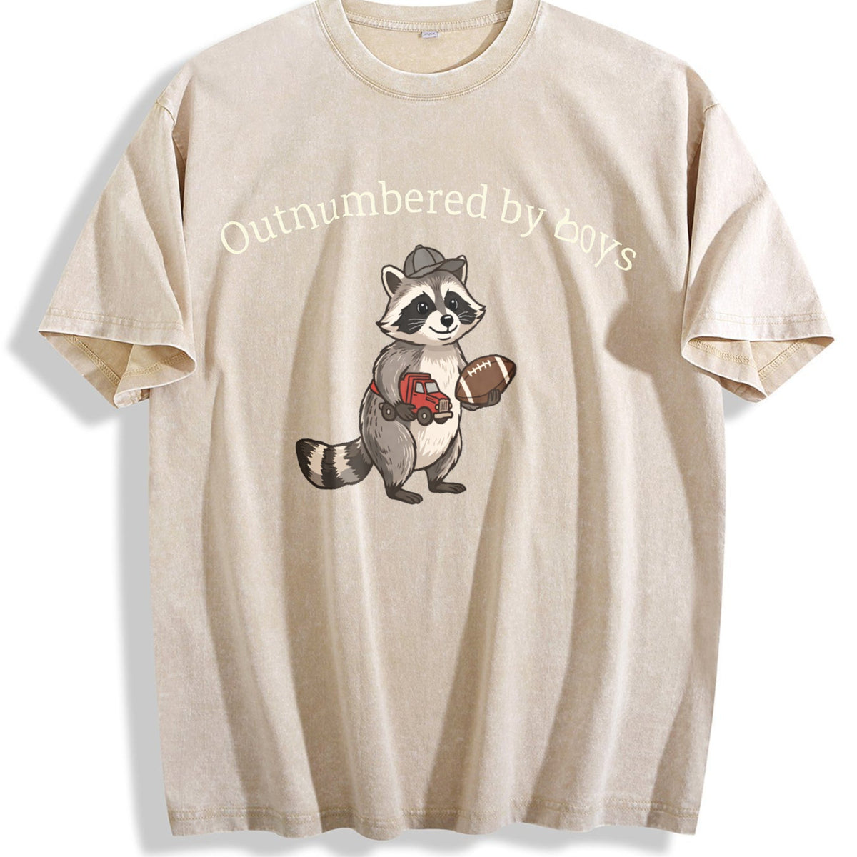 Boy Mom Dad Raccoon Vintage Washed T-Shirt product image 1
