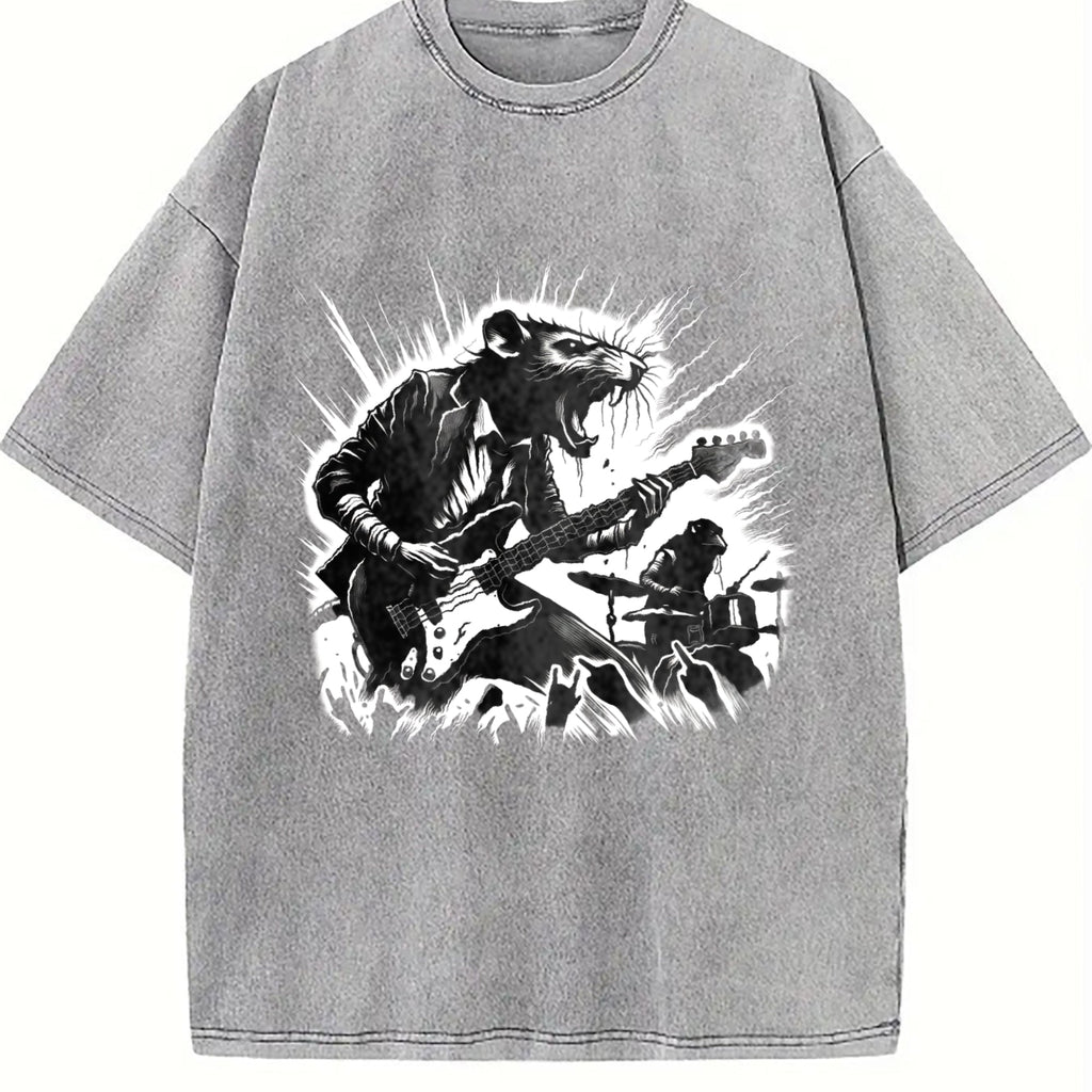 Crazy Rocker Rat 90s Vintage Washed T-Shirt product image 5