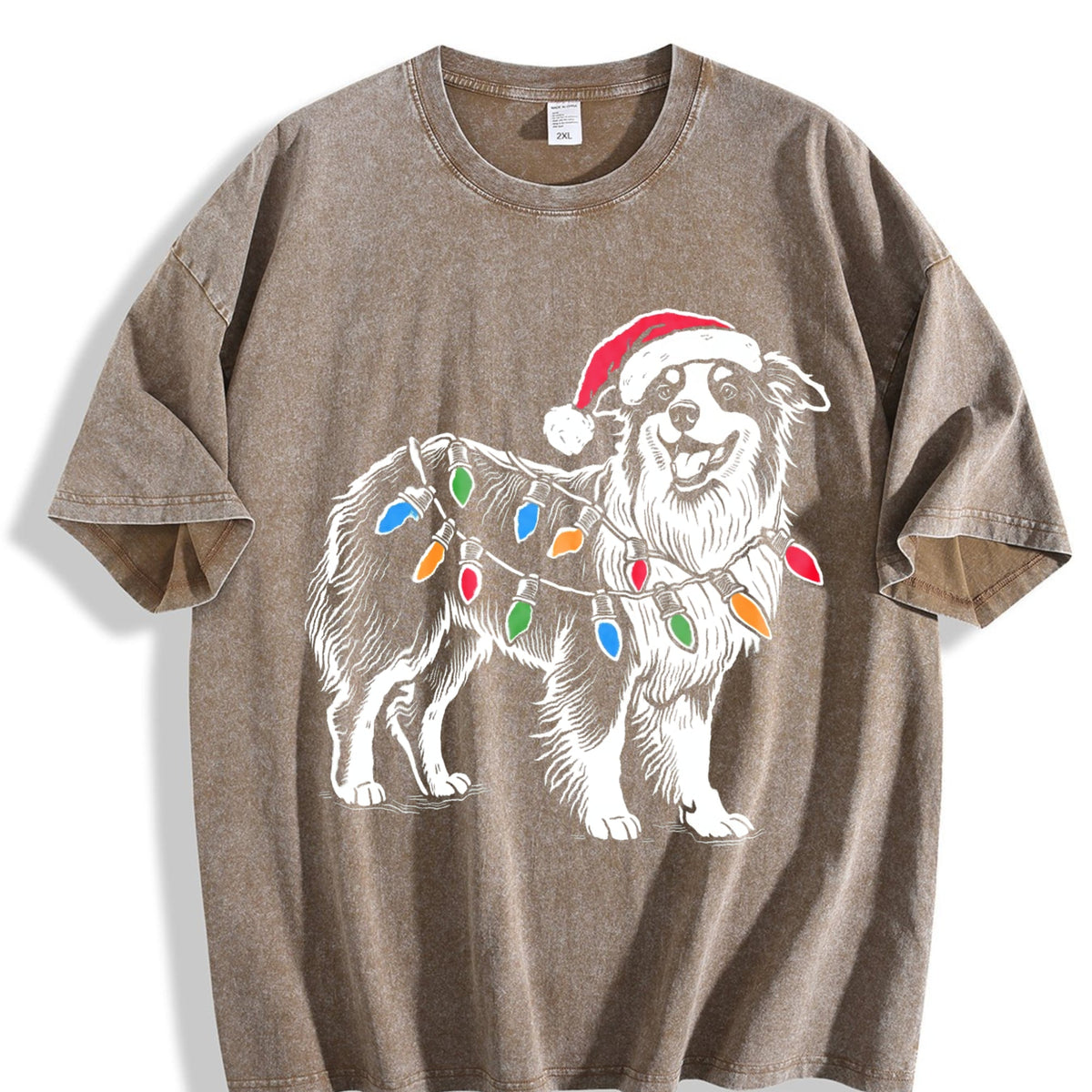 Australian Shepherd Christmas Vintage Washed T-Shirt product image 3