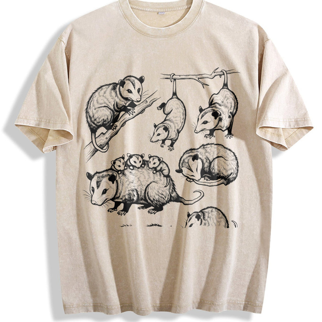 Opossum 90s Tattoo Vintage Washed T-Shirt product image 1