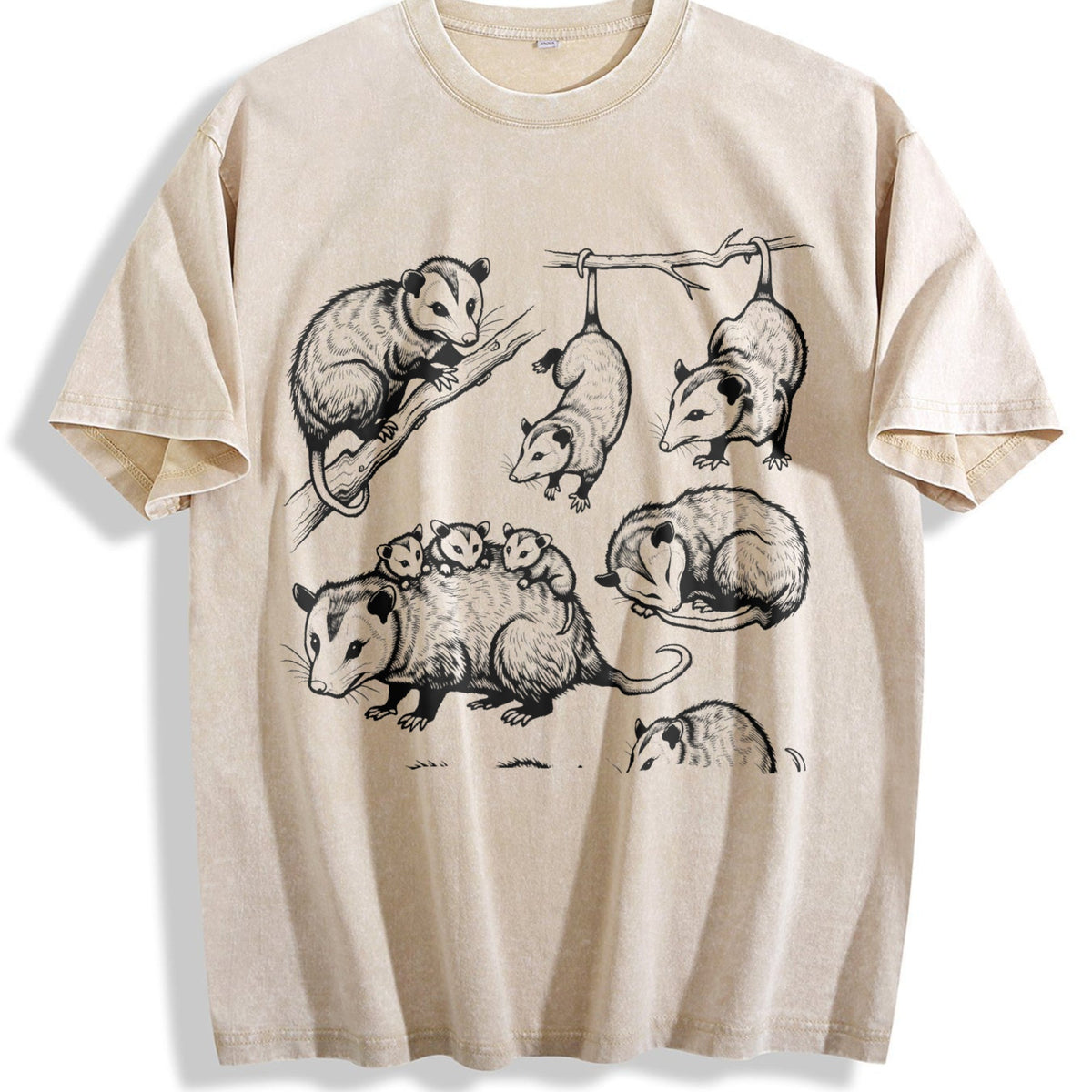 Opossum 90s Tattoo Vintage Washed T-Shirt product image 1