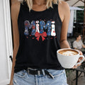 Mimi Patriotic Fireworks Bow Regular - Fun Cartoon Letter Women's Tank Top