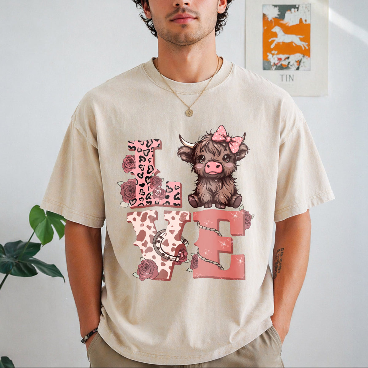 Highland Cow Vintage Washed T-Shirt product image 1