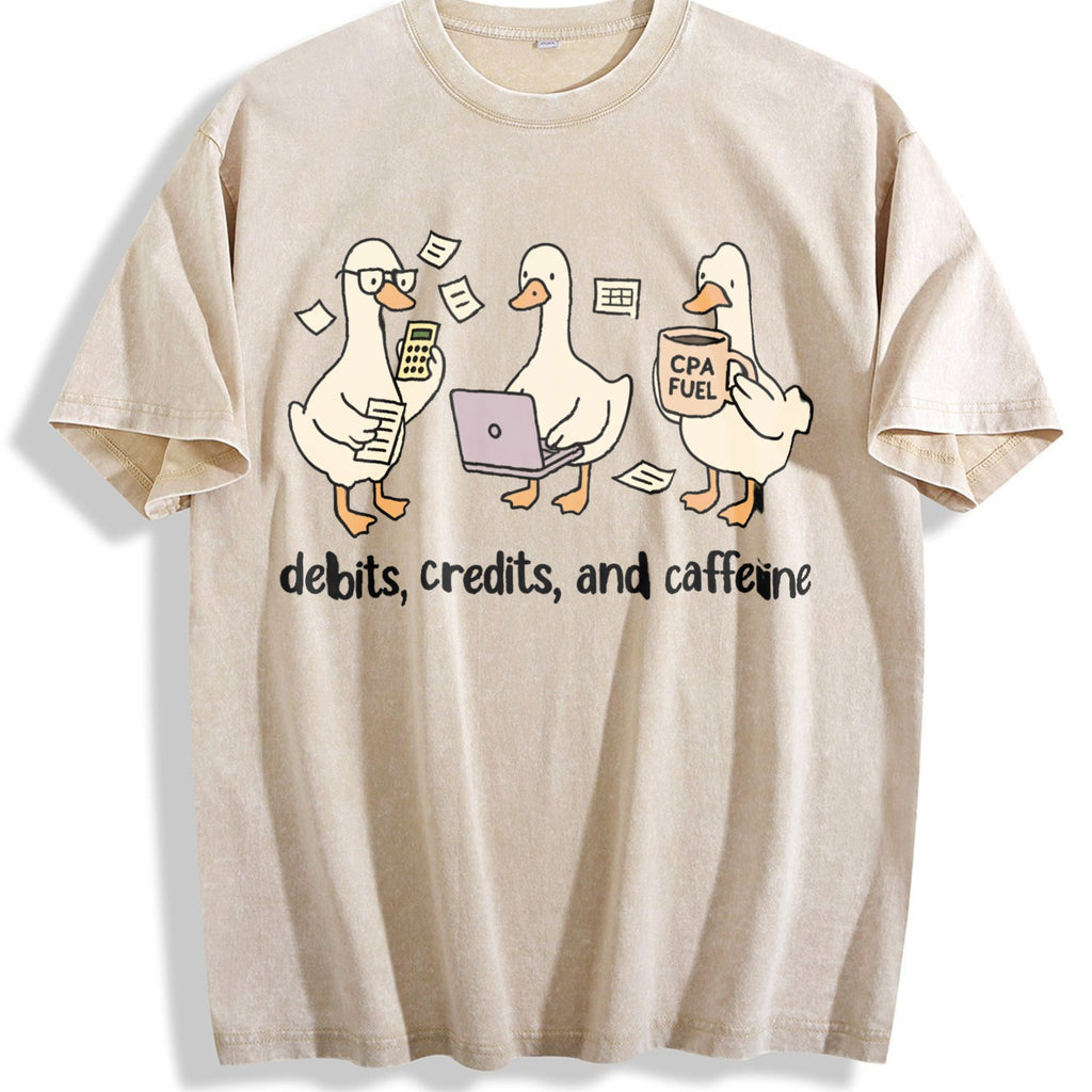 Funny Accountant Goose Vintage Washed T-Shirt product image 1
