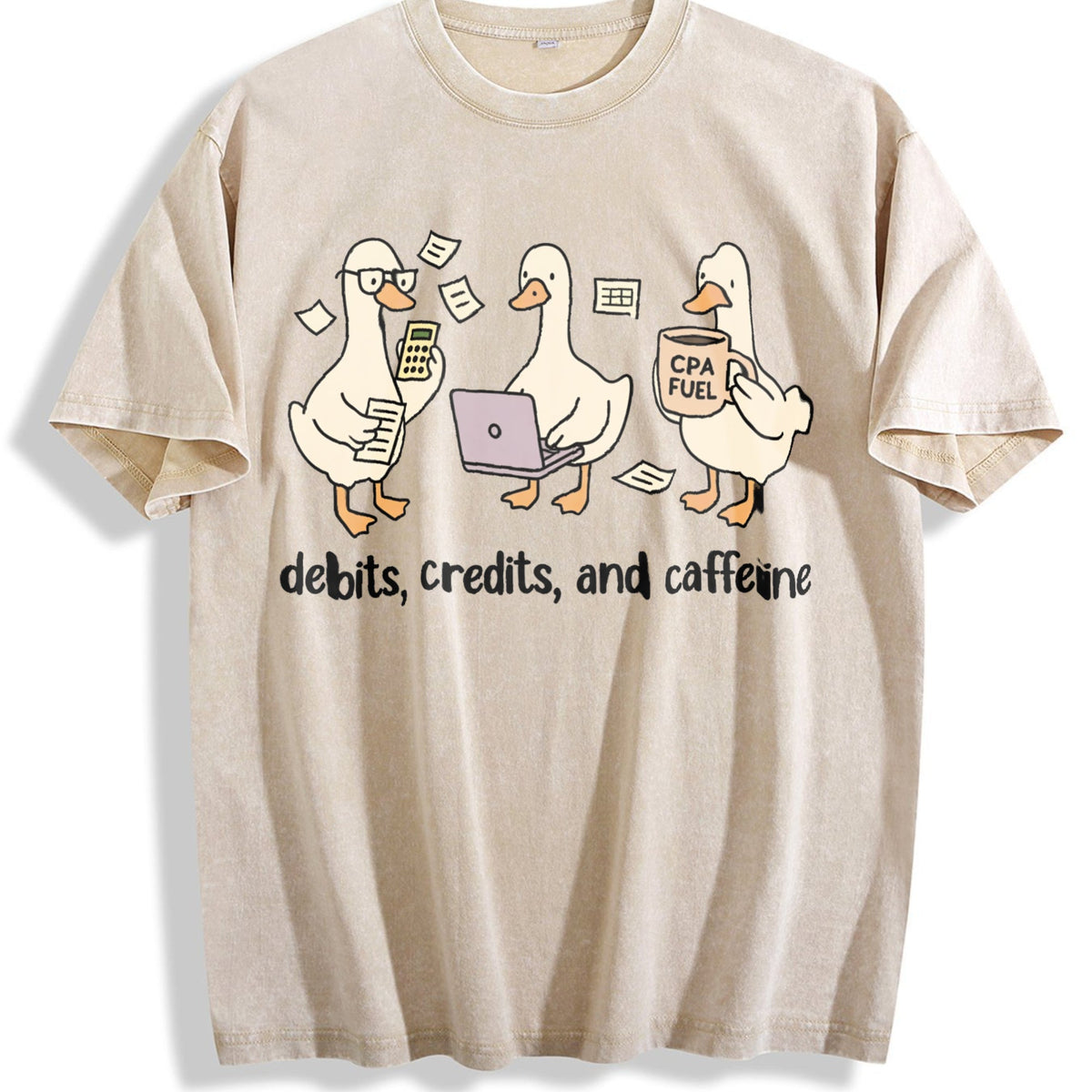 Funny Accountant Goose Vintage Washed T-Shirt product image 1