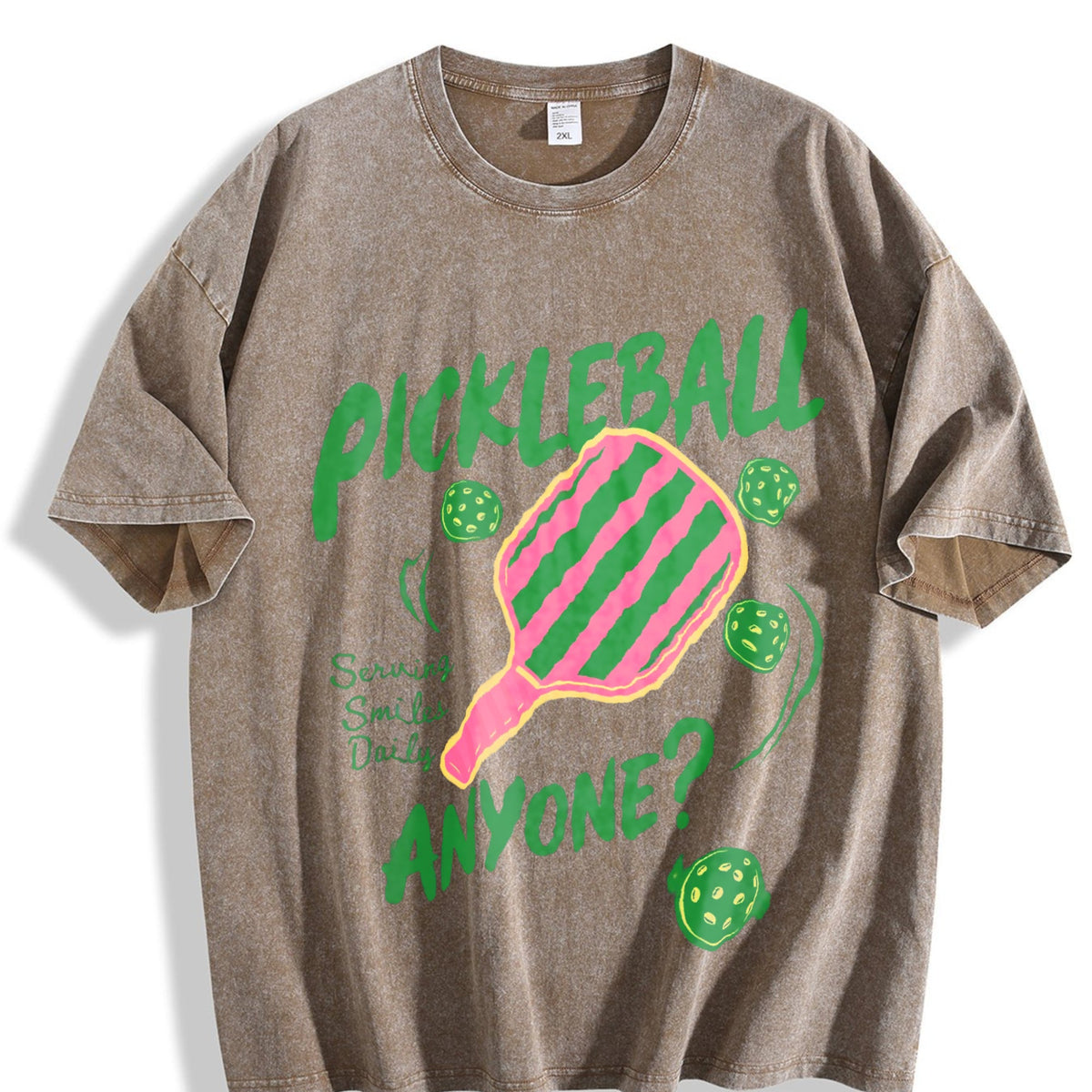 Pickleball Playing Paddleball Sport Vintage Washed T-Shirt product image 3