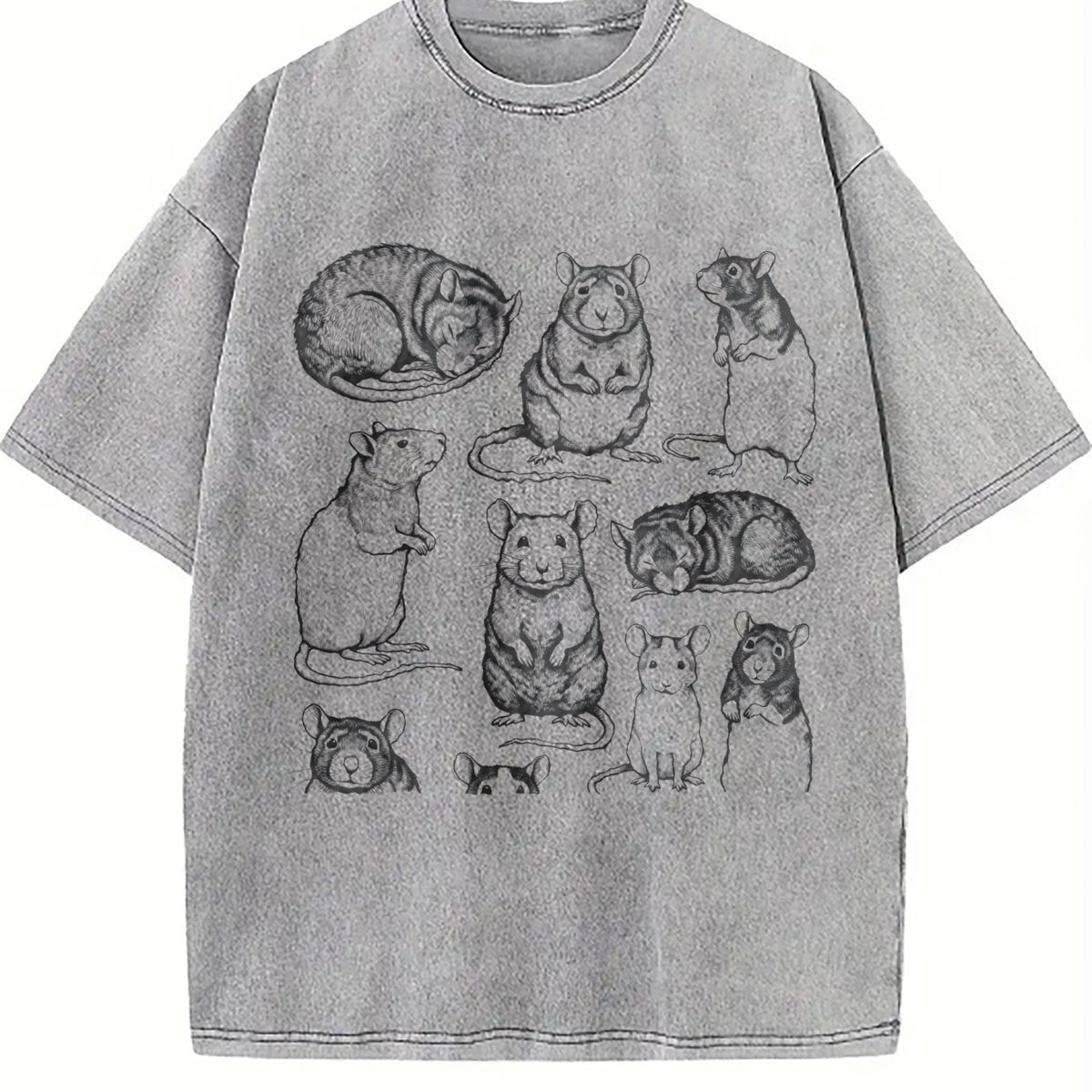 Rats 90s Tattoo Vintage Washed T-Shirt product image 5
