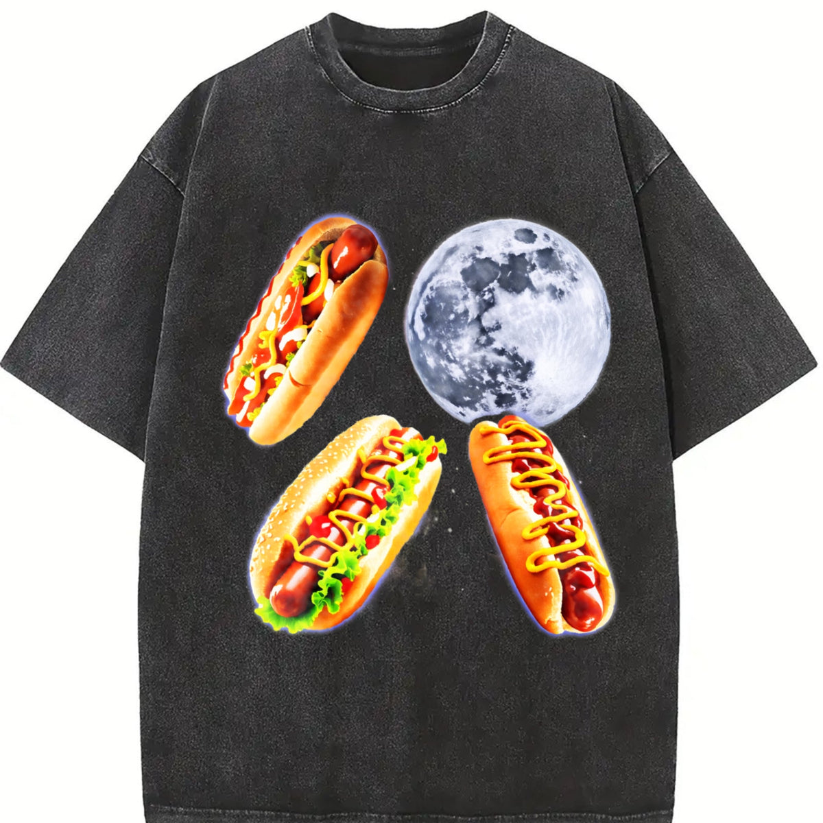 Hot Dog Moon 90s Vintage Washed T-Shirt product image 2