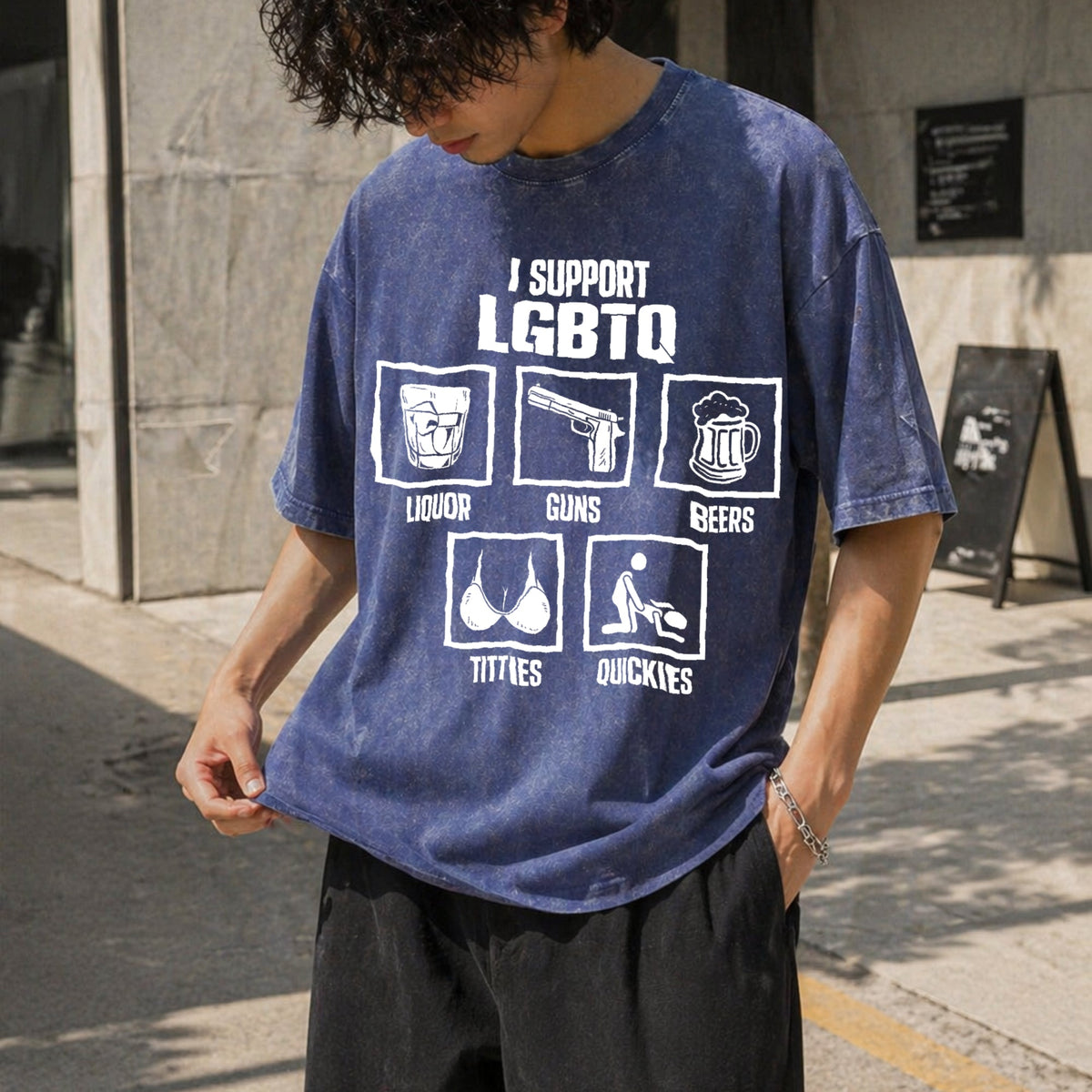 I Support Lgbtq Vintage Washed T-Shirt product image 8
