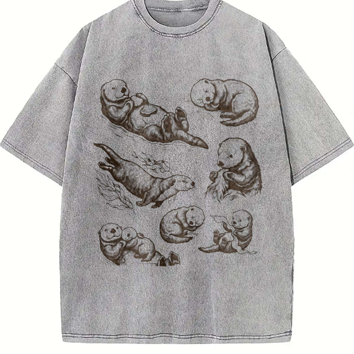 Sea Otter 90s Tattoo Vintage Washed T-Shirt product image 5