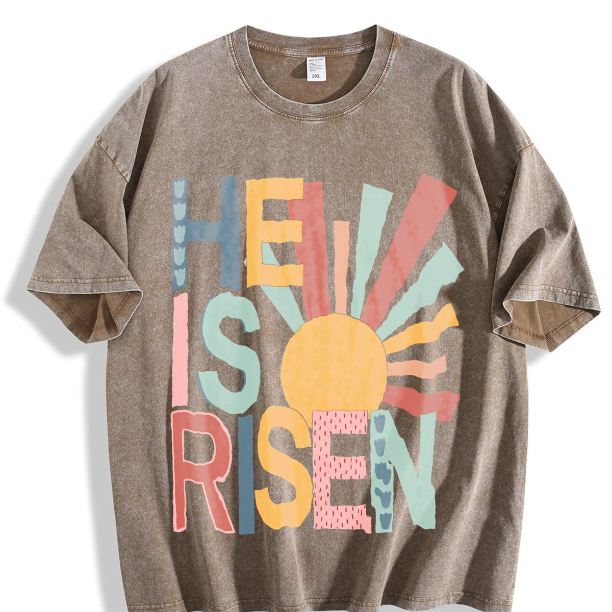 Easter Sun Element He Is Risen Vintage Washed T-Shirt product image 3
