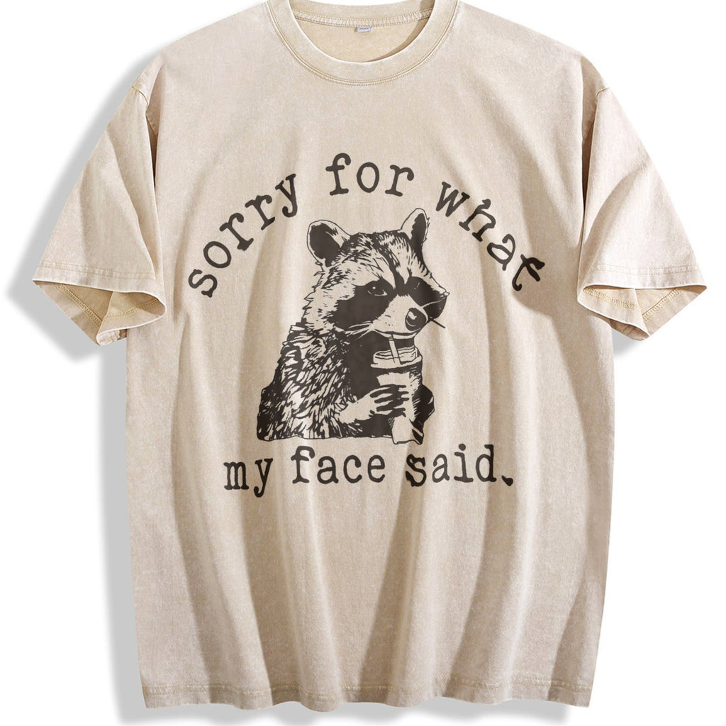 Sorry For What My Face Said Vintage Washed T-Shirt product image 1