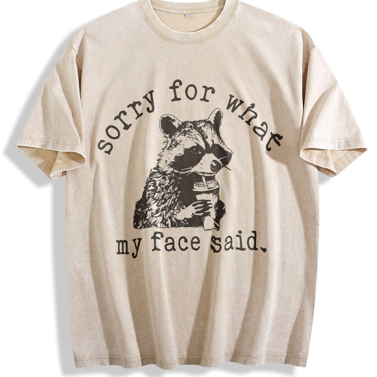 Sorry For What My Face Said Vintage Washed T-Shirt product image 1