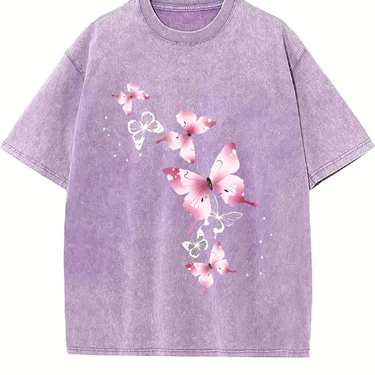 Pink Butterfly Vintage Washed T-Shirt product image 6