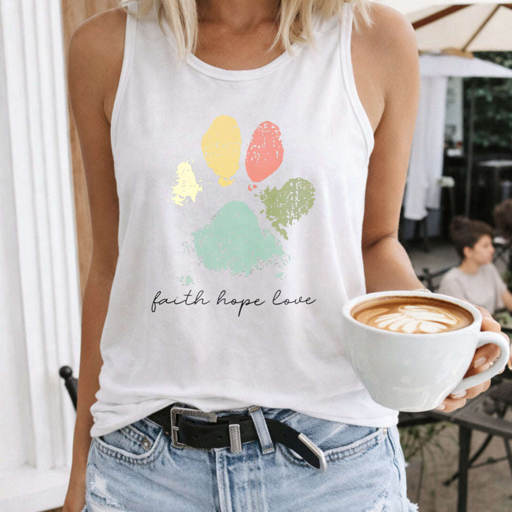 Paw & Faith Hope Love Inspirational Women's Tank Top