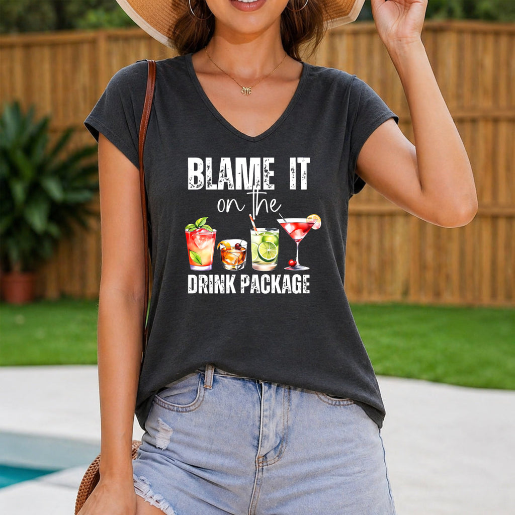 Cocktail Letter Women's V-Neck Tank Top