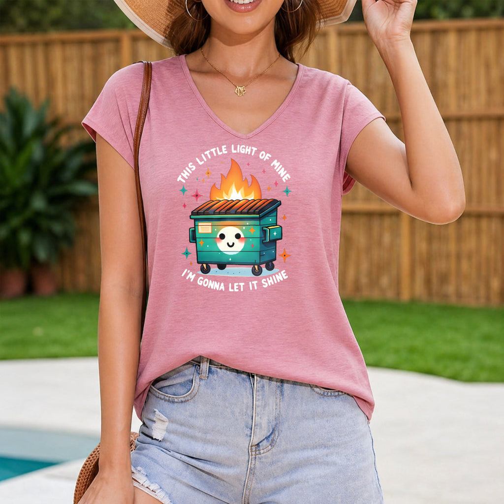 Cute Dumpster Fire Women's V-Neck Tank Top
