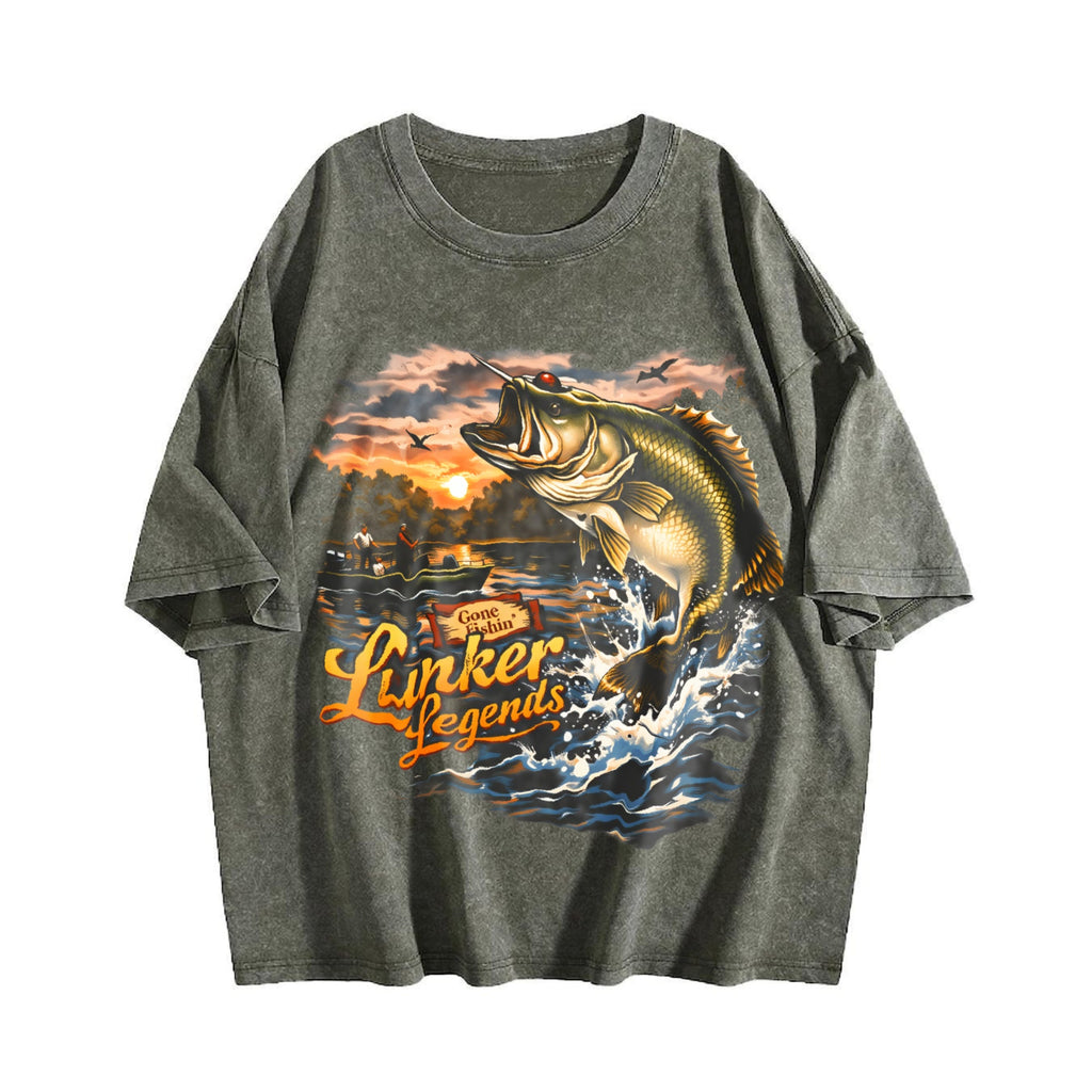 Lunker Legends Fishing 90s Vintage Washed T-Shirt product image 4