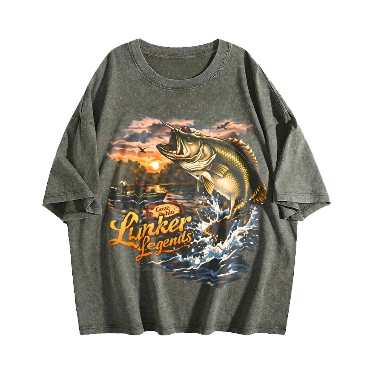 Lunker Legends Fishing 90s Vintage Washed T-Shirt product image 4