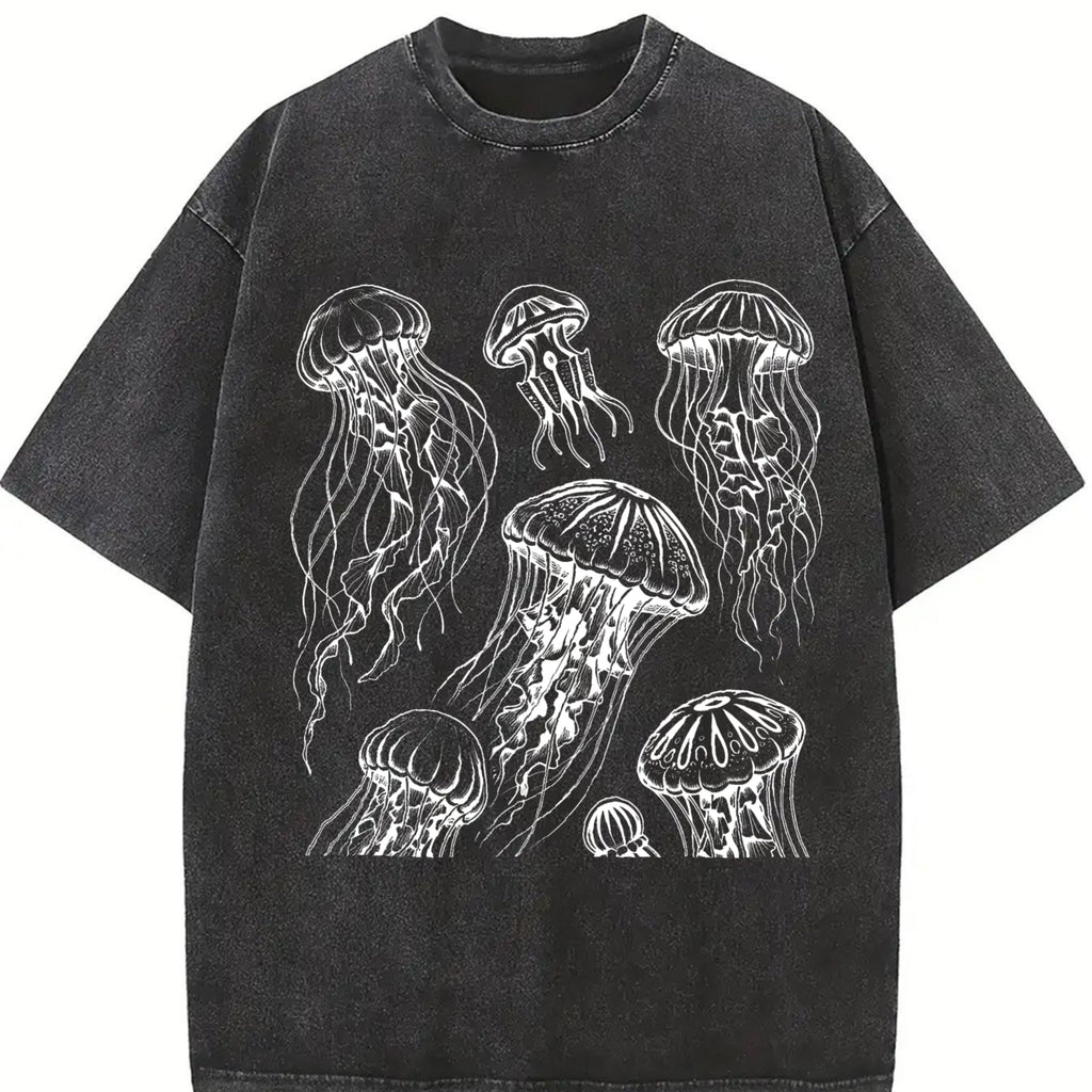 Jellyfish 90s Tattoo Vintage Washed T-Shirt product image 2