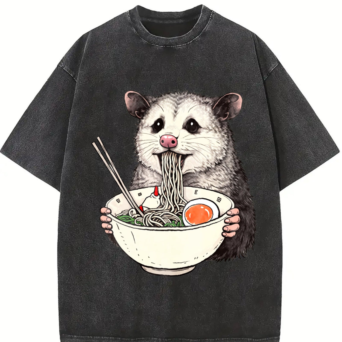 Opossum Ramen Vintage Washed T-Shirt product image 2