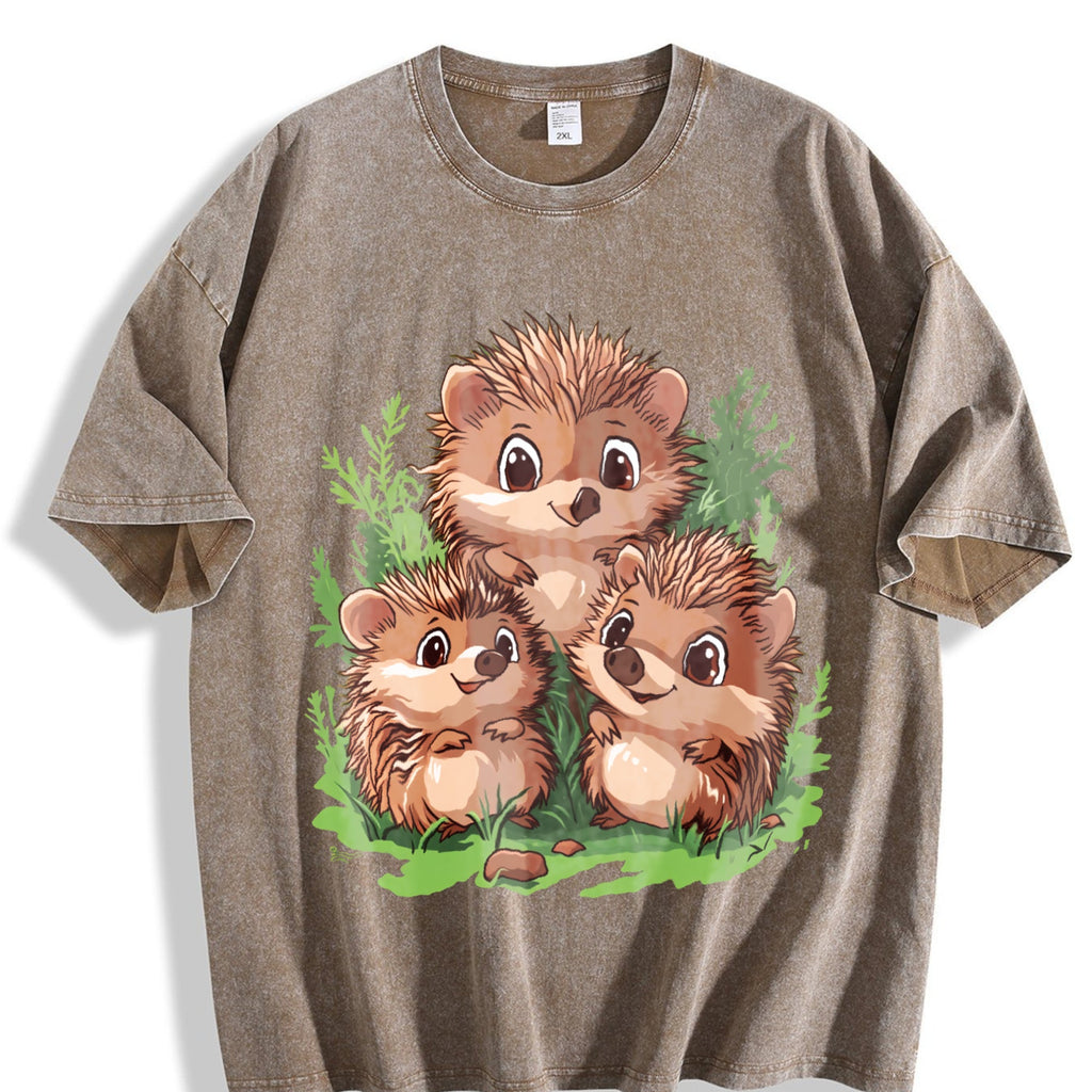 Summer A With Three Brown Hedgehogs Nestled In Green product image 3