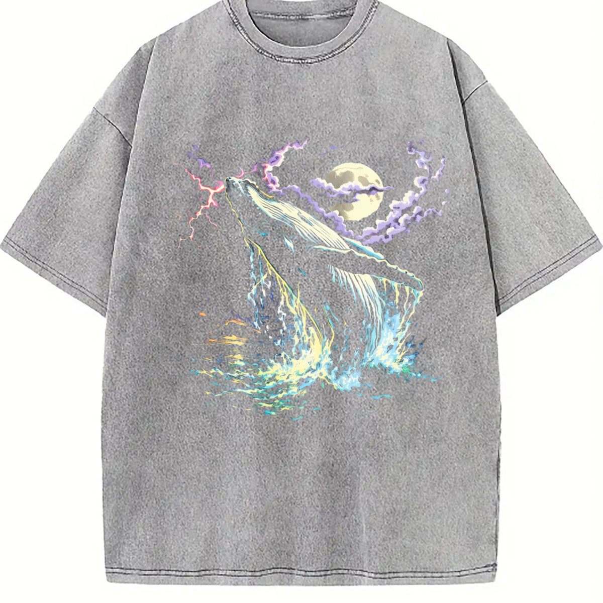Whale Midnight 90s Vintage Washed T-Shirt product image 5