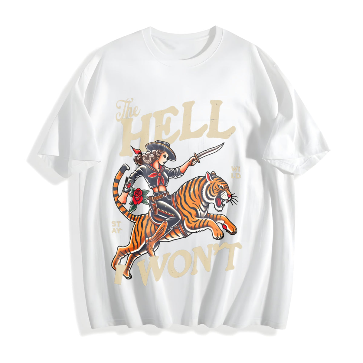 Cowgirl Tiger Cotton T-Shirt product image 2