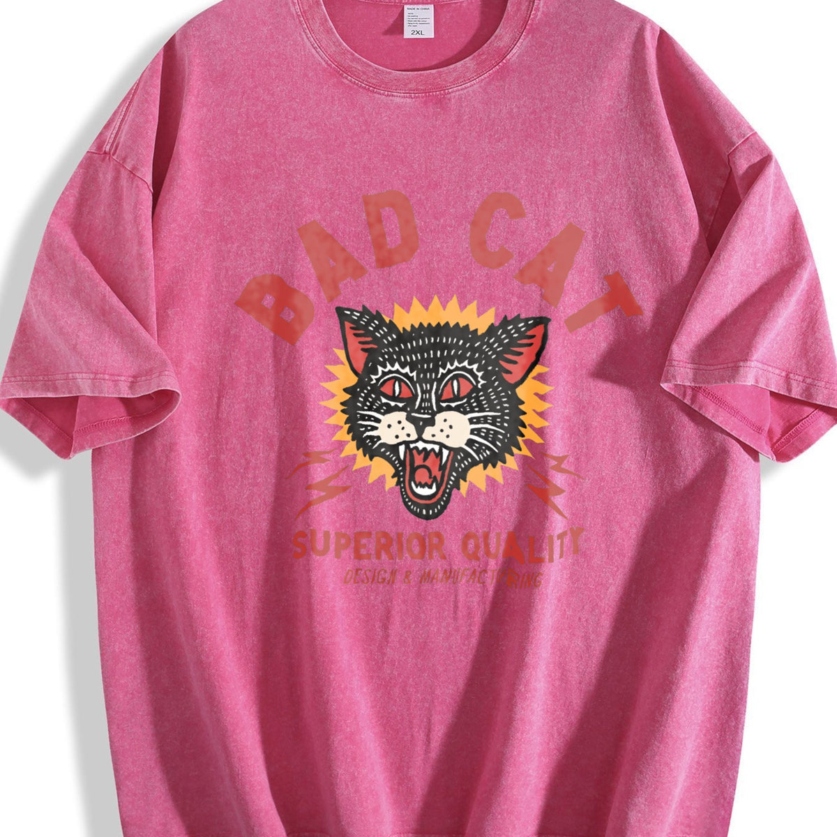 Bad Cat Pure Hip-hop Vintage Washed T-Shirt product image 5