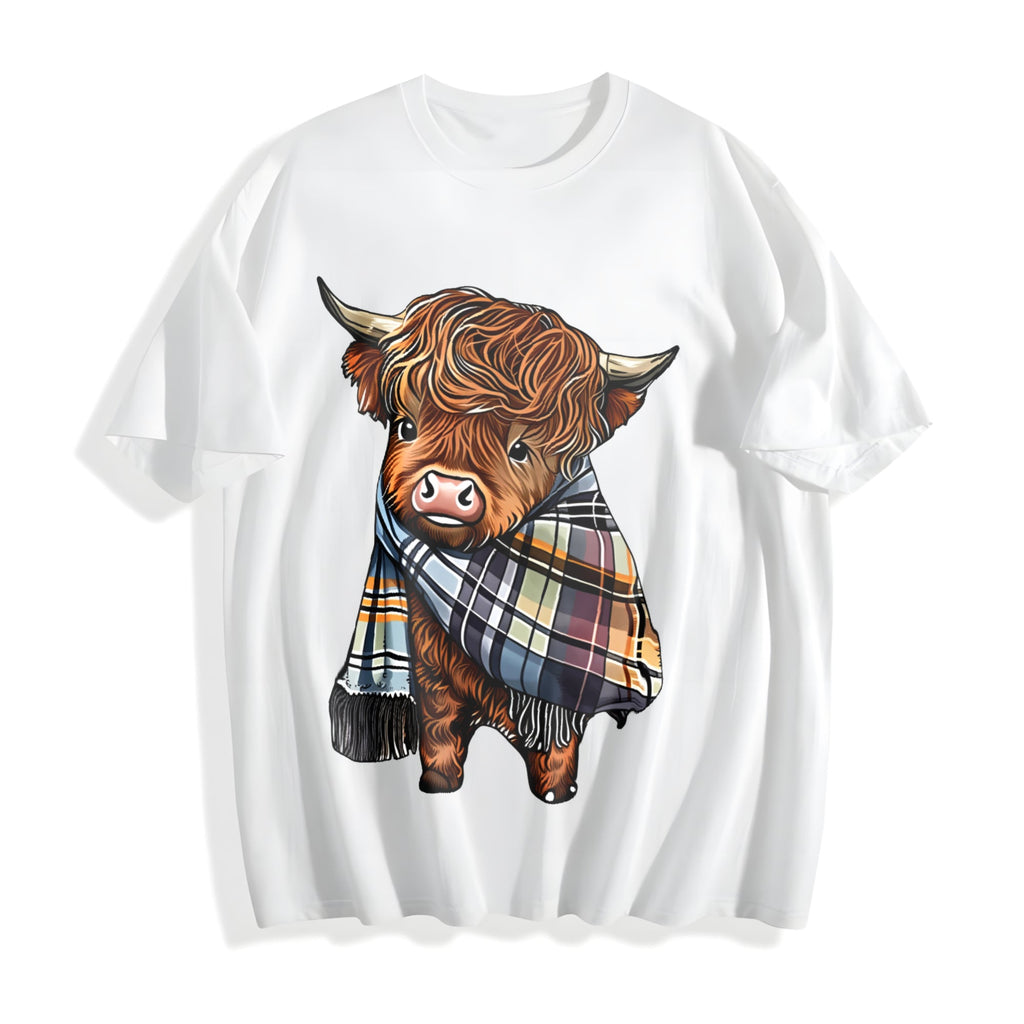 Scottish Highland Cow Plaid - Cozy Cattle & Tartan Cotton product image 2