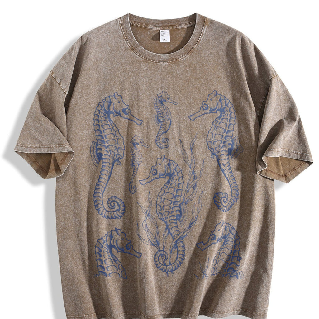 Seahorse 90s Tattoo Vintage Washed T-Shirt product image 3