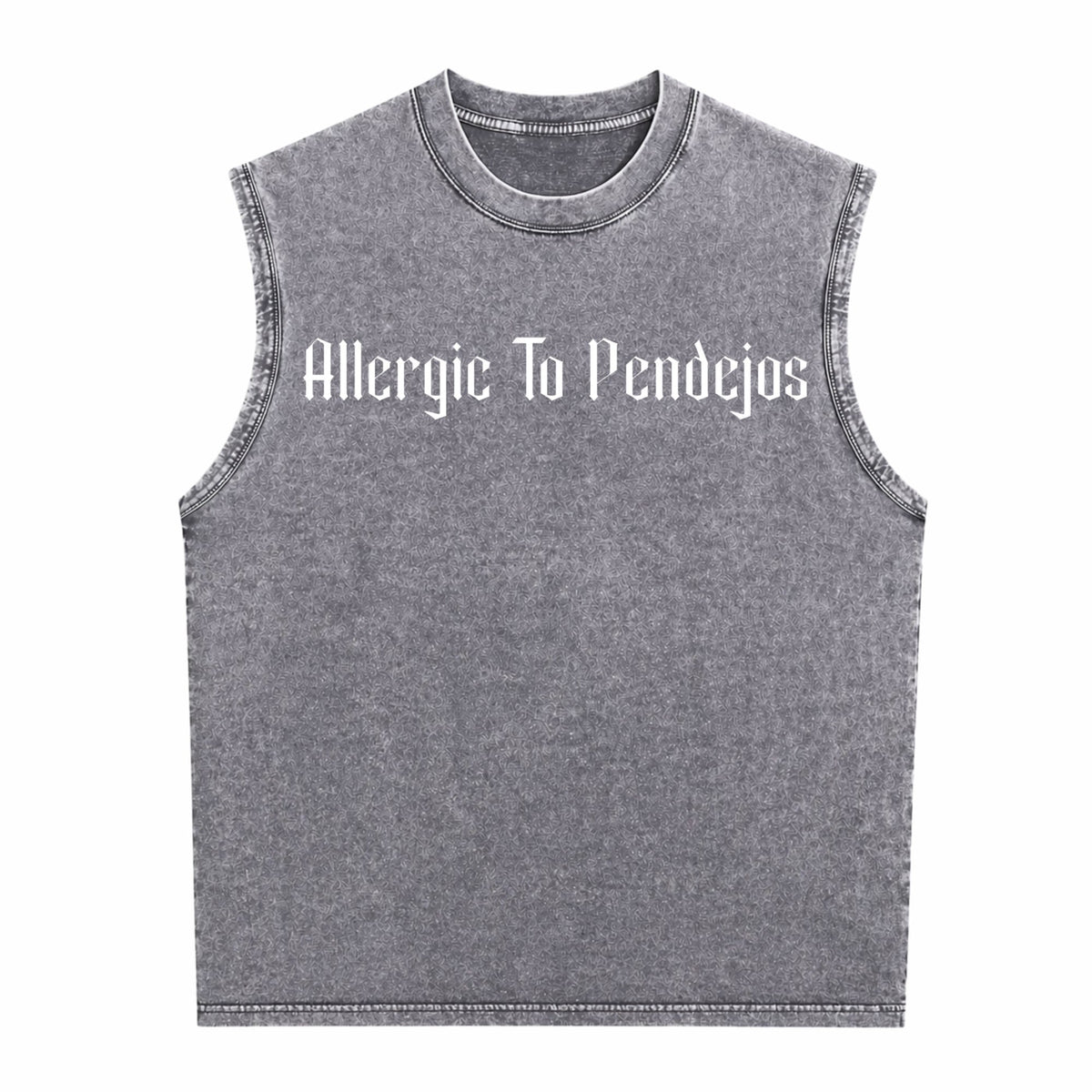 Allergic To Pendejos Latin Spanish Slang Funny Sarcastic Men's Washed Tank Top