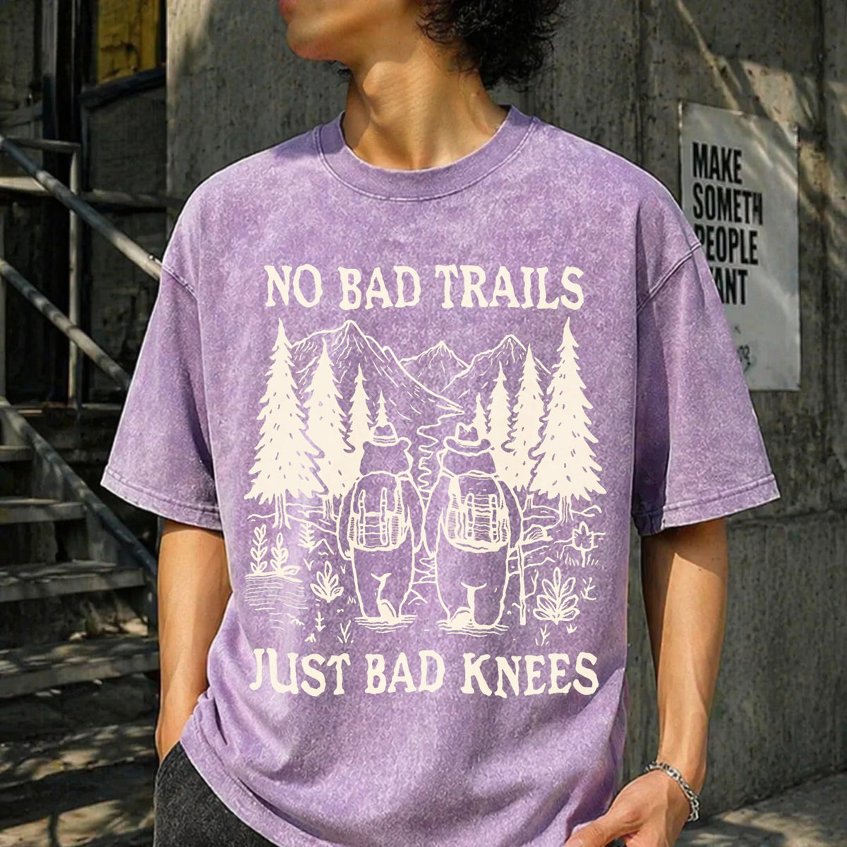 No Bad Trails Just Knees Vintage Washed T-Shirt product image 6